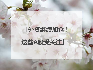 外资继续加仓！这些A股受关注