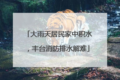 大雨天居民家中积水，丰台消防排水解难