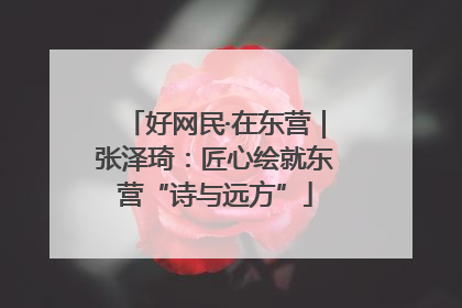 好网民·在东营｜张泽琦：匠心绘就东营“诗与远方”