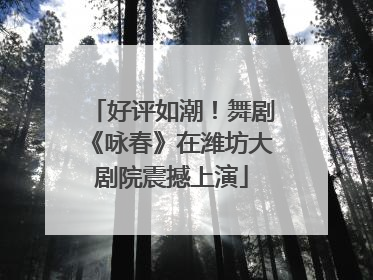 好评如潮！舞剧《咏春》在潍坊大剧院震撼上演
