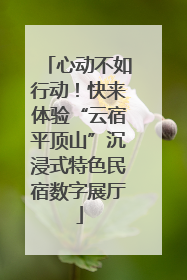 心动不如行动！快来体验“云宿平顶山”沉浸式特色民宿数字展厅