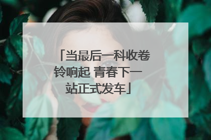 当最后一科收卷铃响起 青春下一站正式发车