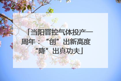 当阳晋控气体投产一周年：“创”出新高度 “降”出真功夫