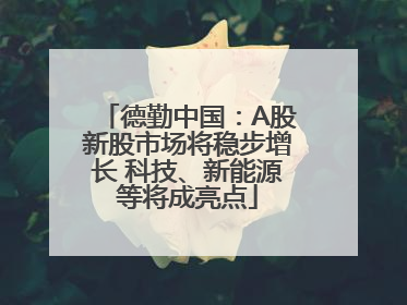 德勤中国：A股新股市场将稳步增长 科技、新能源等将成亮点