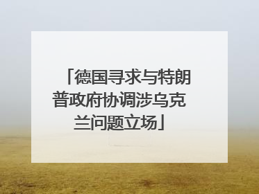 德国寻求与特朗普政府协调涉乌克兰问题立场