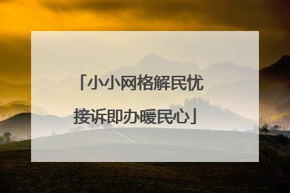 小小网格解民忧 接诉即办暖民心
