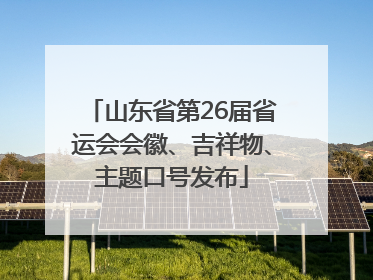 山东省第26届省运会会徽、吉祥物、主题口号发布