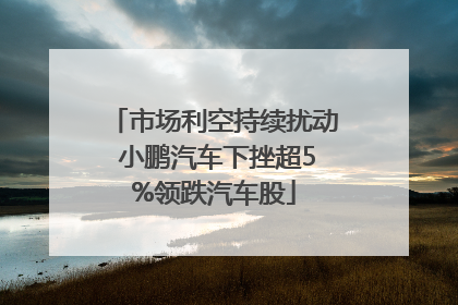 市场利空持续扰动 小鹏汽车下挫超5%领跌汽车股