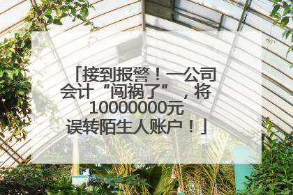 接到报警！一公司会计“闯祸了”，将10000000元误转陌生人账户！