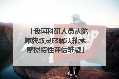我国科研人员从陀螺获取灵感解决轴承摩擦特性评估难题