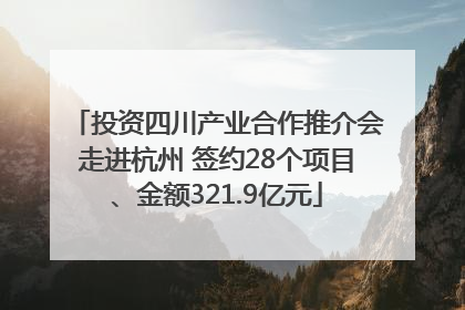 投资四川产业合作推介会走进杭州 签约28个项目、金额321.9亿元