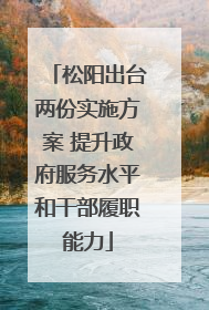 松阳出台两份实施方案 提升政府服务水平和干部履职能力