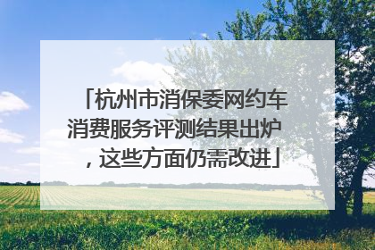 杭州市消保委网约车消费服务评测结果出炉，这些方面仍需改进