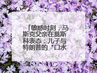 敏感时刻，马斯克父亲在莫斯科表态：儿子与特朗普的“口水仗”是个错误