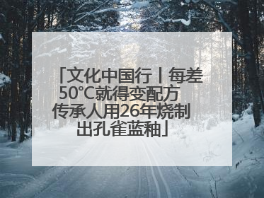 文化中国行丨每差50℃就得变配方 传承人用26年烧制出孔雀蓝釉