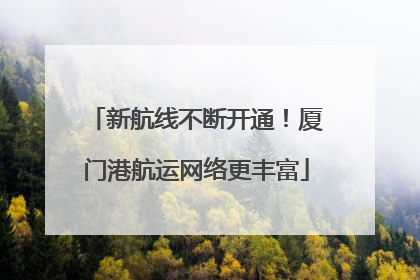 新航线不断开通！厦门港航运网络更丰富
