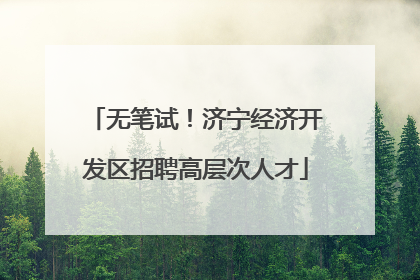 无笔试！济宁经济开发区招聘高层次人才