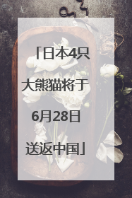 日本4只大熊猫将于6月28日送返中国