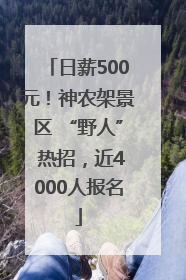 日薪500元！神农架景区 “野人” 热招，近4000人报名