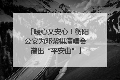 暖心又安心！衡阳公安为邓紫棋演唱会谱出“平安曲”