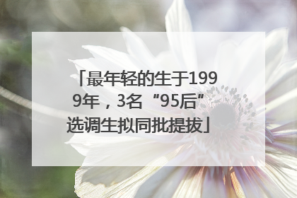 最年轻的生于1999年，3名“95后”选调生拟同批提拔