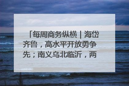 每周商务纵横｜海岱齐鲁，高水平开放勇争先；南义乌北临沂，两扇窗里观外贸