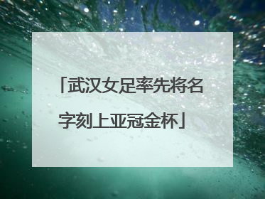 武汉女足率先将名字刻上亚冠金杯