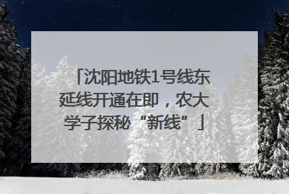 沈阳地铁1号线东延线开通在即，农大学子探秘“新线”