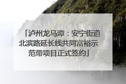 泸州龙马潭：安宁街道北滨路延长线共同富裕示范带项目正式签约