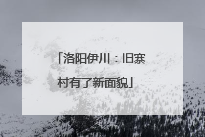 洛阳伊川：旧寨村有了新面貌