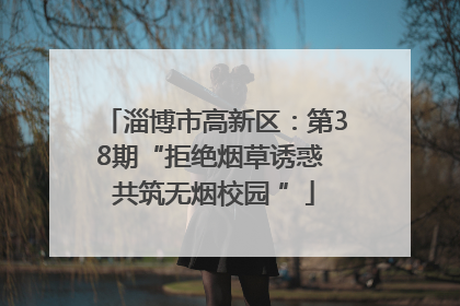 淄博市高新区：第38期“拒绝烟草诱惑 共筑无烟校园 ”