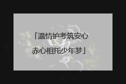 温情护考筑安心 赤心相托少年梦