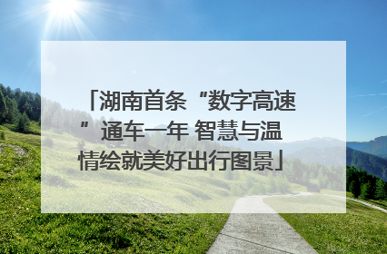 湖南首条“数字高速”通车一年 智慧与温情绘就美好出行图景