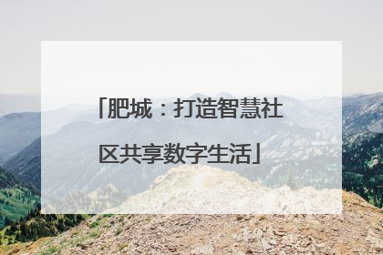 肥城：打造智慧社区共享数字生活