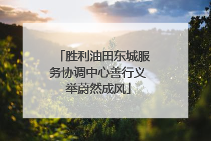 胜利油田东城服务协调中心善行义举蔚然成风