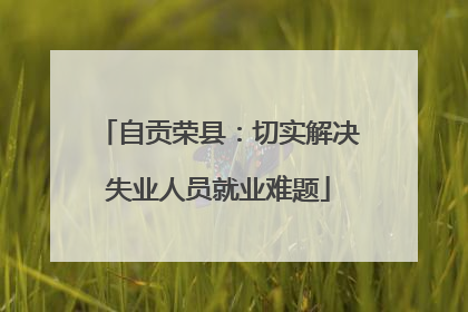自贡荣县：切实解决失业人员就业难题