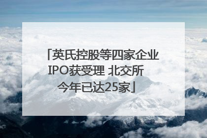 英氏控股等四家企业IPO获受理 北交所今年已达25家