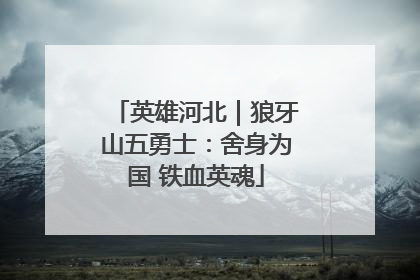 英雄河北｜狼牙山五勇士：舍身为国 铁血英魂