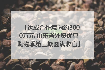 达成合作意向约3000万元 山东省外贸优品购物季第三期圆满收官