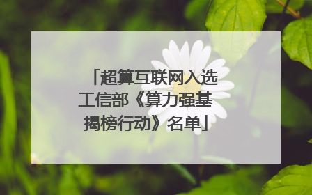 超算互联网入选工信部《算力强基揭榜行动》名单