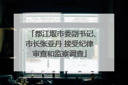 都江堰市委副书记、市长张亚丹 接受纪律审查和监察调查