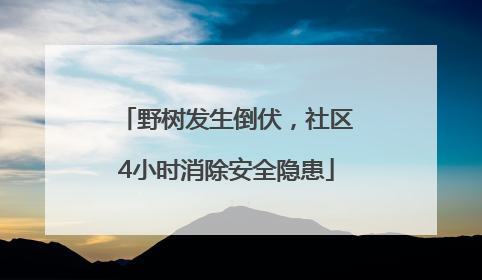 野树发生倒伏，社区4小时消除安全隐患