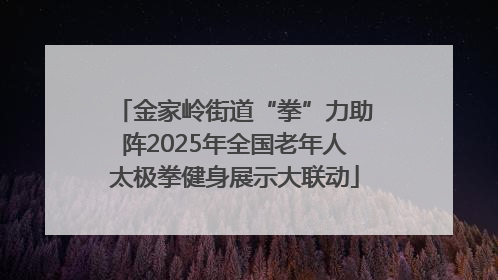 金家岭街道“拳”力助阵2025年全国老年人太极拳健身展示大联动