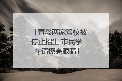 青岛两家驾校被停止招生 市民学车请擦亮眼睛