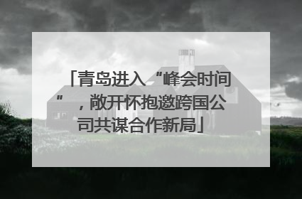 青岛进入“峰会时间”，敞开怀抱邀跨国公司共谋合作新局