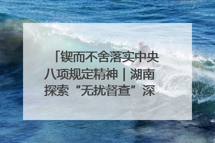 锲而不舍落实中央八项规定精神｜湖南探索“无扰督查”深化基层减负