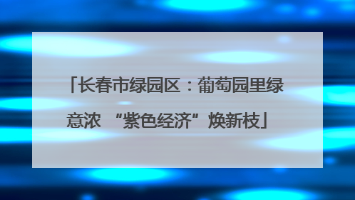 长春市绿园区：葡萄园里绿意浓 “紫色经济”焕新枝