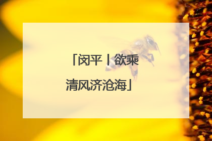 闵平丨欲乘清风济沧海
