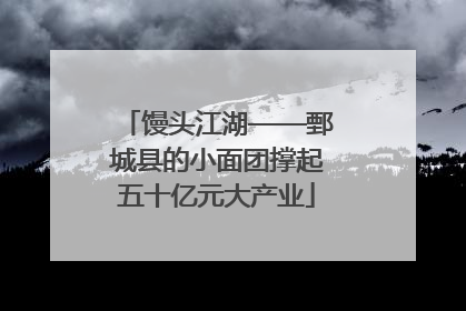 馒头江湖——鄄城县的小面团撑起五十亿元大产业