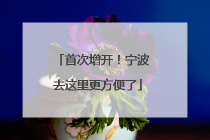 首次增开！宁波去这里更方便了